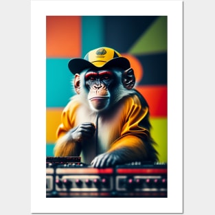 Funny  gorilla music graphic design Posters and Art